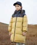 Chaqueta de plumón para niños Nueva chaqueta cálida gruesa de longitud media para niño femenino