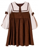 Girls Dress Autumn New Childrens Skirts Corduroy College Style Princess Dress