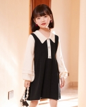 Childrens Clothing New Girls Autumn Waist Knitted Long-sleeved Sweater Dress