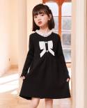 Childrens Clothing Knitted Sweater Bow Princess Skirt