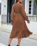 Womens New V-Neck Ruffle Swing A-Line Large Skirt Long Dress
