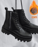 Martin Boots High-top Leather Boots Trend Side Zipper Autumn And Winter New Mens Boots