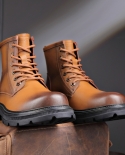 Martin Boots Autumn And Winter New Tooling Leather Boots Mens Shoes Casual High-top Mens Boots