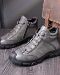 New Casual Retro Tooling Shoes High Top Outdoor Hiking Shoes Mens Autumn And Winter