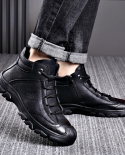 New Casual Retro Tooling Shoes High Top Outdoor Hiking Shoes Mens Autumn And Winter