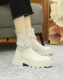 Slim Short Boots Thick Bottom Thick Heel Martin Boots Womens New High-heeled Skinny Boots