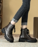 Womens All-match Thick-soled Retro Inner Heightening Martin Boots Short Boots