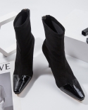 Autumn And Winter New Pointed Toe Boots Stiletto Womens Shoes Short Boots