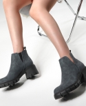 Thick Heels High Heels Round Toe Short Boots Womens Autumn And Winter New Martin Boots