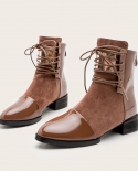 New Martin Boots Female Round Head Square Heel Short Boots