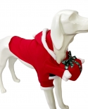 New Christmas Pet Clothes Dog Hug Christmas Gift Turned Fleece Warm Pet Clothing