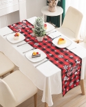 New Christmas Decoration Supplies Plaid Fabric Christmas Table Flag Creative  Christmas Coffee Tablecloth