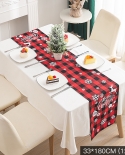 New Christmas Decoration Supplies Plaid Fabric Christmas Table Flag Creative  Christmas Coffee Tablecloth