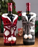 New Hair Ball Knitted Wine Set Christmas Decoration Atmosphere Supplies Home Holiday Wine Bottle Set