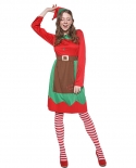 Christmas Clothing Big Girl Long Skirt Elf Suit Home Party Combination