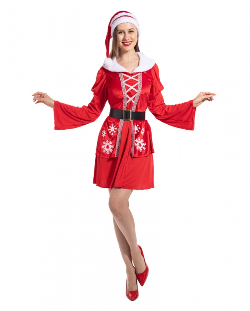 New Big Girl Christmas Snowflake Skirt Suit Festive Dress Christmas Girl Dress Performance