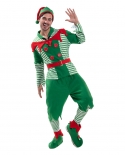 New Christmas Costumes Striped Christmas Elf Mens Suits Holiday Party Costumes