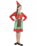 New Christmas Elf Childrens Girls Skirt Suit Festive Party Atmosphere Parent-child Christmas Costume