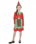 New Christmas Elf Childrens Girls Skirt Suit Festive Party Atmosphere Parent-child Christmas Costume