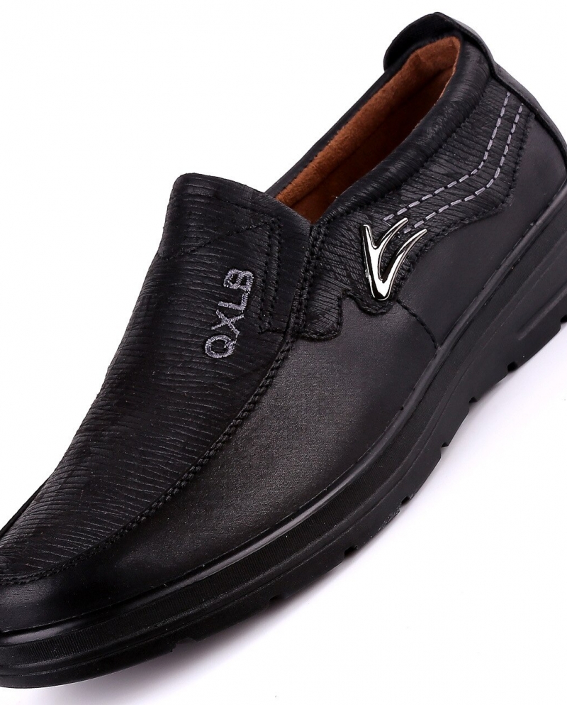 Men Casual Breathable Comfortable Loafers Shoes Business Oxfords Walking Anti Slip Driving Flat Business Slip On Leather