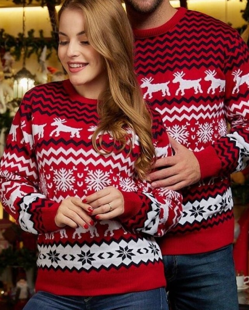 2022 New Years Clothes Women Men Matching Sweaters Christmas Family Couples Jumpers Warm Thick Casual O Neck Knitwear X
