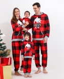 Christmas 2022 Bear Pattern Family Matching Outfits Hooded Topspants 2 Pcs Pajamas Set  Xmas Gift Family Look Thicken S