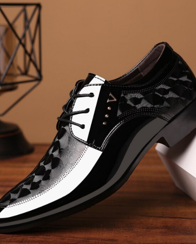 US 21.21 Men Shiny Leather Shoes Spring Autumn Casual Shoes Man