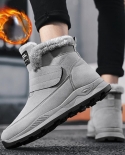 Men Winter Keep Warm Ankle Boots Platform Cotton Shoes High Top Casual Comfortable Velcro Sneakers Martin Snow Boots Foo