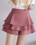  Fashion Ruffles Spliced Mini Skirts Summer New Womens Clothing Casual All Match Solid Color A Line High Waist Skirt