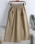 Vestido de trabajo Irregular versátil para viajes urbanos de verano para mujer, falda con botones, cintura alta, fina, Color sól