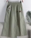 Vestido de trabajo Irregular versátil para viajes urbanos de verano para mujer, falda con botones, cintura alta, fina, Color sól