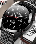 Lige Smart Watches Men Full Circle Touch Smartwatch Heart Rate Monitor Waterproof Sport Fitness Watch Luxury Smart Watch