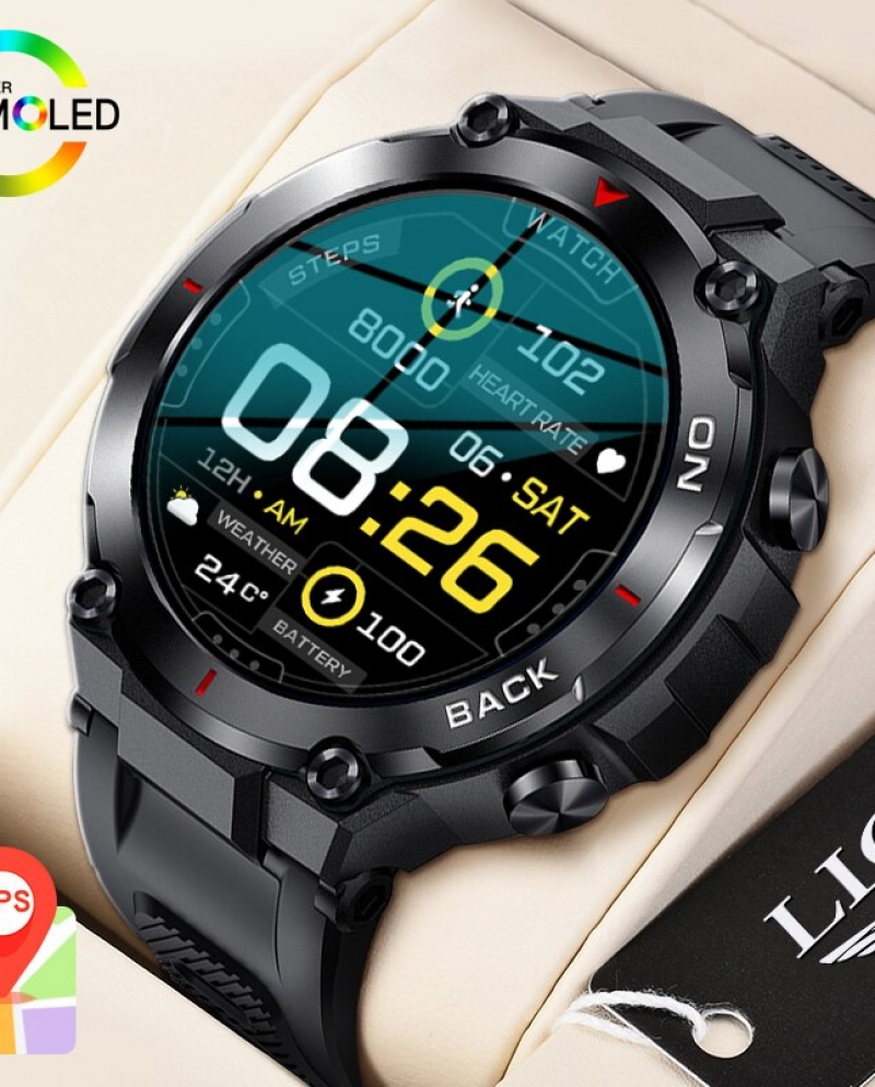 73,70 $-Lige Gps Posizione Smart Watch Militare Sport Allaria Aperta  Inseguitore di Fitness 480 mah Super Lungo Standby Smartwatch Uomo -Description