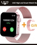Lige New Men Smart Watch Bluetooth Call  Full Screen Touch Waterproof Sport Heart Rate Monitor Smartwatch Women For Xiao