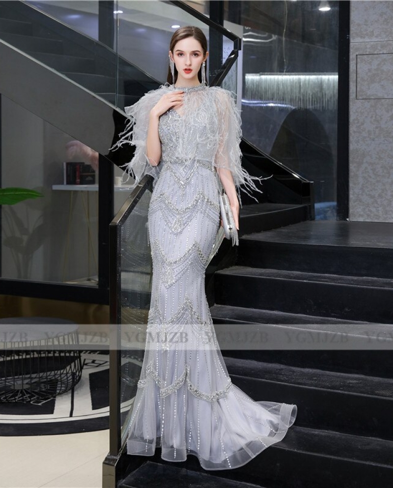 Silver evening store dresses formal