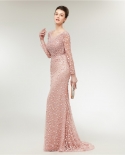 Long Sleeves Evening Dresses Luxury  Mermaid Heavy Crystals Beading Lace Arabic Women Formal Party Prom Gowns  Evening D