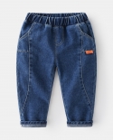 Nova 2022 Moda Infantil Calças Jeans Sólidas Calças Longas Meninos Calças Denim Clássicas Calças Jeans de Bebê Primavera Outono 