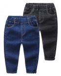Nuevos pantalones vaqueros sólidos a la moda para niños, pantalones largos, pantalones vaqueros clásicos para niños, pantalones 