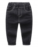 New  Kids Fashion Solid Jeans Long Trousers Pants Boys Classic Denim Pants Baby Jeans Autumn Winter Clothing For 2 8 Yea