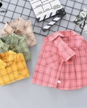 Boys Shirts Summer New 2022 Kids Boys Fashion Short Sleeve Lapel Single Breasted Classic Plaid Shirt Tops Children Cloth