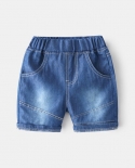 Novos shorts jeans para crianças verão moda masculina shorts jeans com bolsos para crianças bebê casual cintura elástica short j