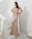 Luxury Long Evening Dress  Mermaid Tassel Beading Crystal Halter  Backless Prom Dress Formal Party Gown Robe De Soireeev