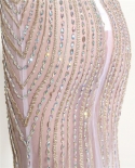 See Through Evening Dresses Long  Mermaid V Neck Floor Length Heavy Beaded Crystal New Arrival Prom Dress Prom Evening G