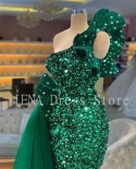 14393iena Luxury Green Sequin Tube Top Ladies Formal Cocktail Formal Party Ball Detachable Skirt Mermaid Evening Dresse