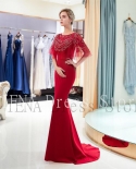 14319iena Elegant Evening Gowns Long Lace Mermaid Short Sleeve 2023 Ever Pretty Navy Simple Backless Mother Of The Brid