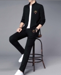 Mens Casual Zipper Trendy Stand Collar Sports Jacket