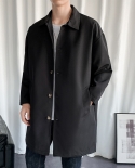 Jaqueta de negócios casual de alta qualidade masculina com lapela e comprimento médio