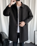 Jaqueta de negócios casual de alta qualidade masculina com lapela e comprimento médio