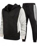 Mens New Hooded Contrast Athleisure Sweatshirt and Sweatpants