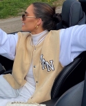 Oversized Baseball Jacket Varsity 2022 New Women Patchwork Tops Vibe Style Fashion Loose Coat Letter Embroidery Bomber J